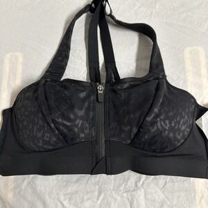 Victoria's Secret Knockout Front Close Sport Bra Black 38C Wicking Support